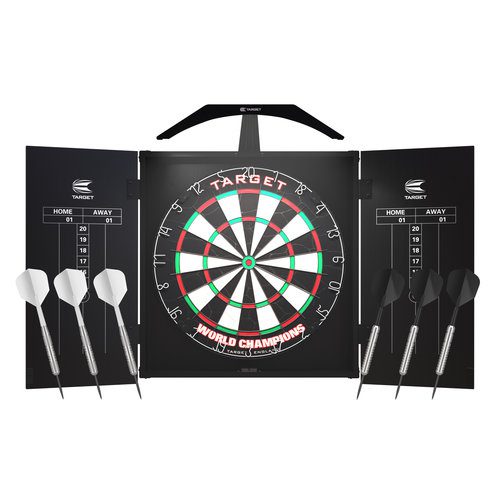 Dartbord Target + dartkast en lichtsysteem Target + 2 sets dartpijlen