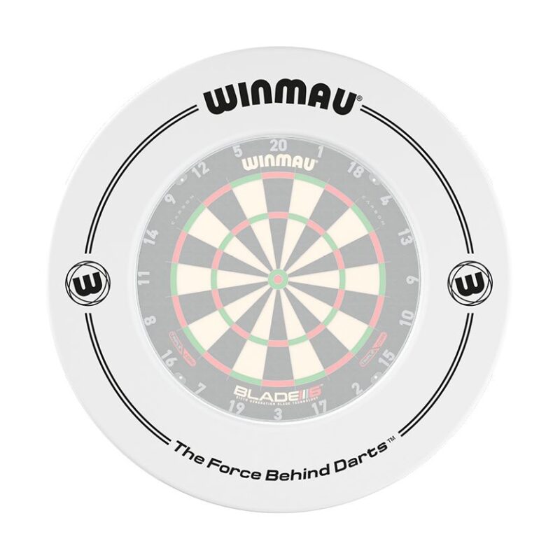 Dartbord surround Winmau white - voorbeeld met dartbord