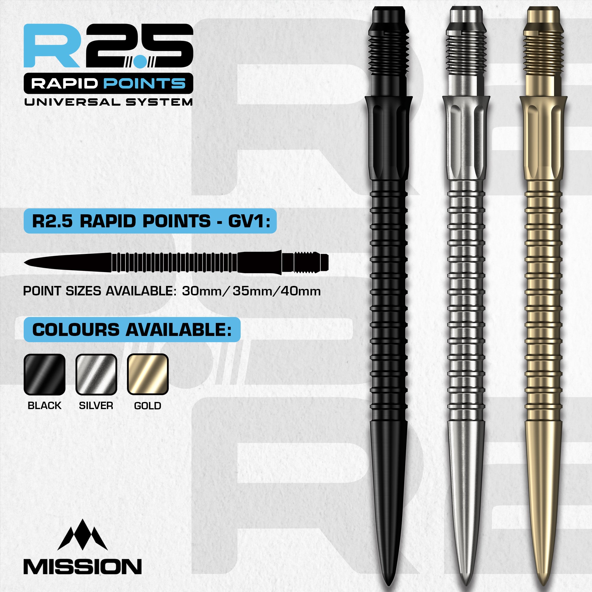 Mission R2.5 Rapid Dart Tips GV1